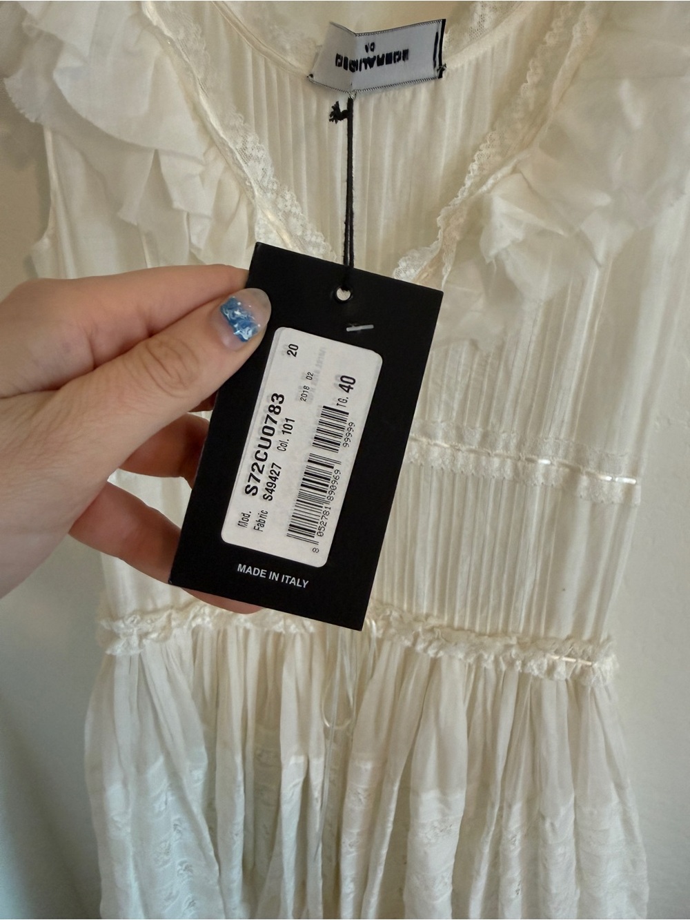 DSQUARED2 NWT $8,950 Ivory Silk Cotton Lace Maxi Wedding Gown IT 40 - Picture 5 of 8